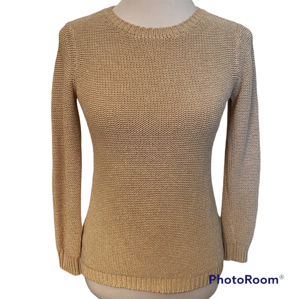 J. McLAUGHLIN SWEATER CREWNECK TAN SIZE S